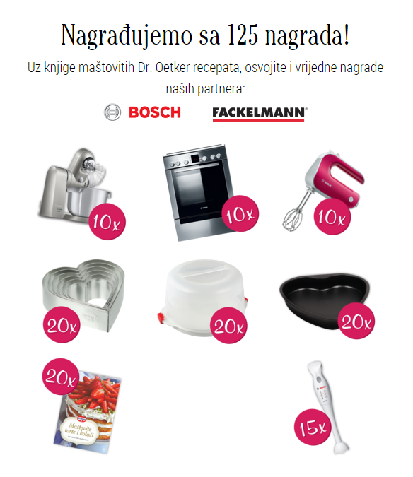 Dr. Oetker nagradna igra 2016 - osvojite 1 od 125 vrijednih nagrada