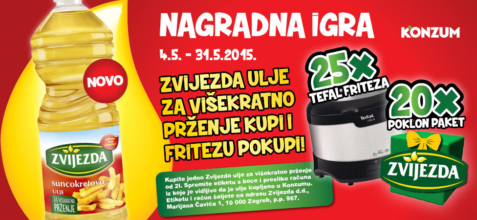 Zvijezda nagradna igra 2015 - osvojite Tefal fritezu