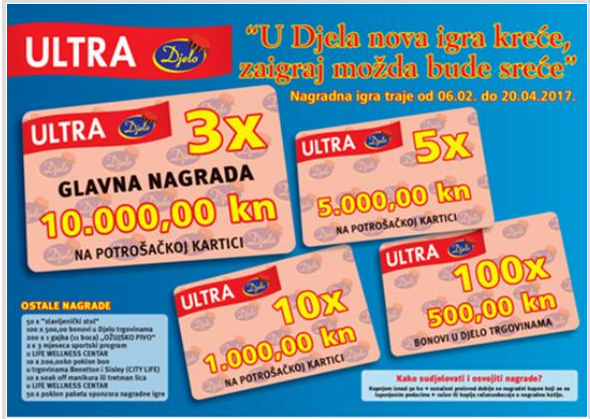 Osvoji vrijedne novčane nagrade - Djelo nagradna igra 2017