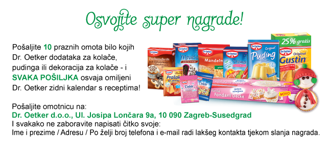 Dr. Oetker nagradna igra 2015/2016 - osvojite kuhinjski aparat BOSCH MUM54I00