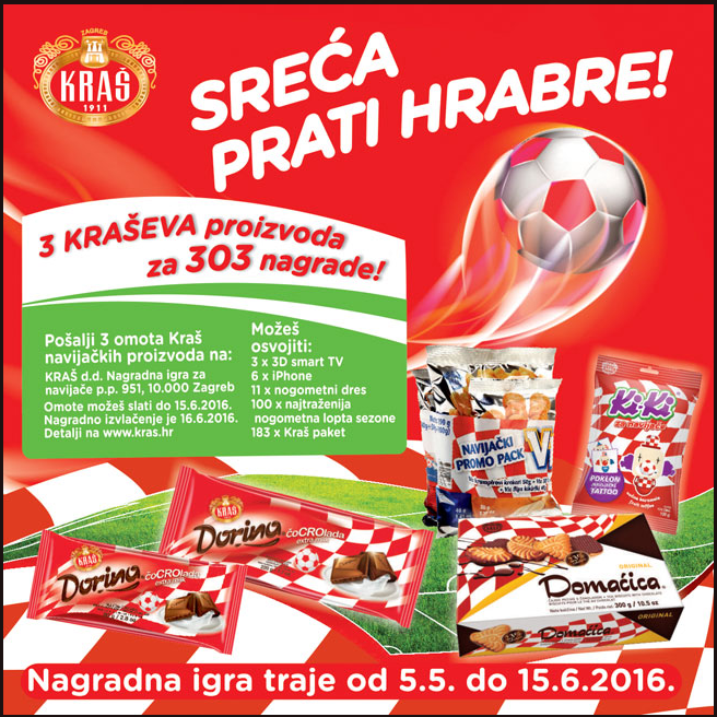 Kraš nagradna igra 2016 - Sreća prati hrabre