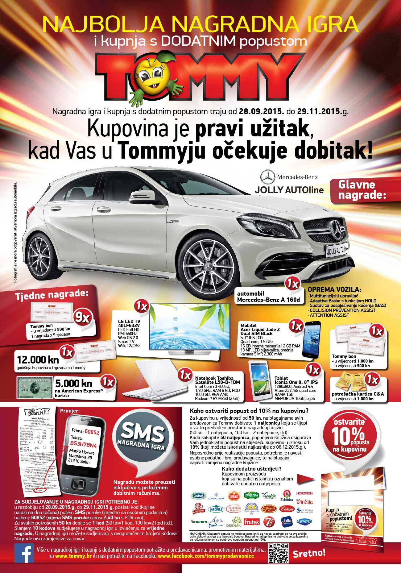 Tommy nagradna igra 2015 - osvojite automobil Mercedes-Benz A 160!