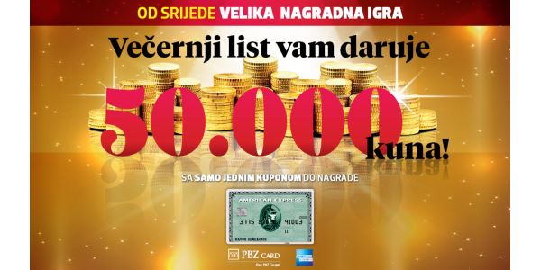 Večernji list: Uz jedan kupon do jedne od 5 kartica s 50.000 kuna