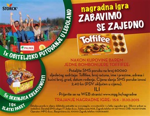 Toffifee nagradna igra 2015 - osvojite obiteljsko putovanje u Legoland!